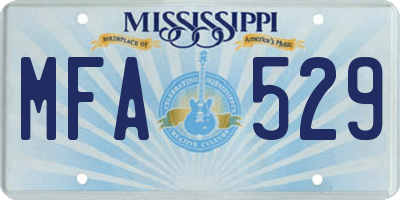 MS license plate MFA529