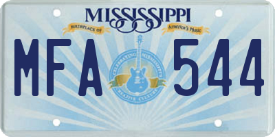 MS license plate MFA544