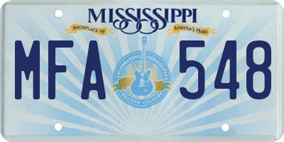 MS license plate MFA548