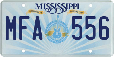 MS license plate MFA556