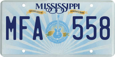 MS license plate MFA558