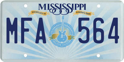 MS license plate MFA564