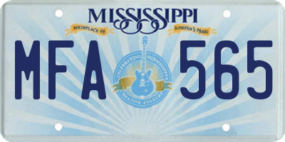 MS license plate MFA565