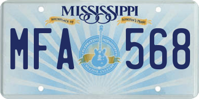 MS license plate MFA568