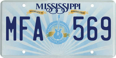MS license plate MFA569