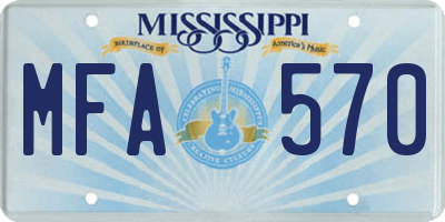 MS license plate MFA570