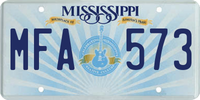 MS license plate MFA573