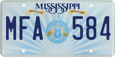 MS license plate MFA584