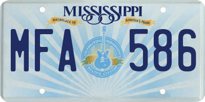 MS license plate MFA586