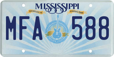 MS license plate MFA588