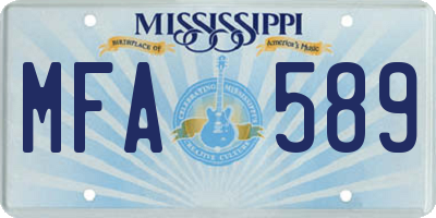 MS license plate MFA589