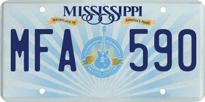 MS license plate MFA590