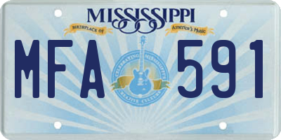 MS license plate MFA591