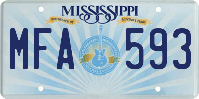 MS license plate MFA593
