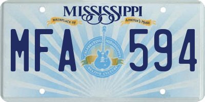 MS license plate MFA594