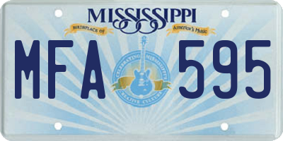 MS license plate MFA595