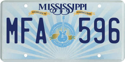 MS license plate MFA596