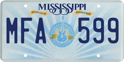 MS license plate MFA599