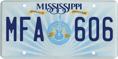 MS license plate MFA606