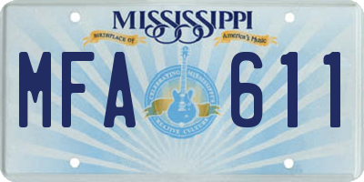 MS license plate MFA611