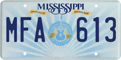 MS license plate MFA613