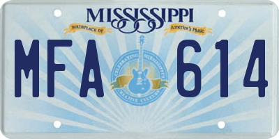 MS license plate MFA614