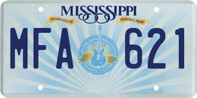 MS license plate MFA621