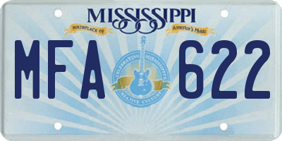 MS license plate MFA622