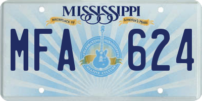 MS license plate MFA624