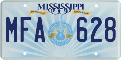 MS license plate MFA628
