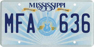 MS license plate MFA636