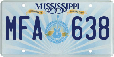 MS license plate MFA638