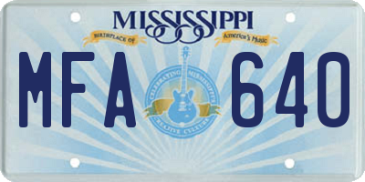 MS license plate MFA640