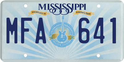 MS license plate MFA641