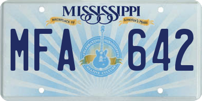 MS license plate MFA642