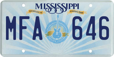 MS license plate MFA646