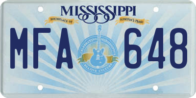 MS license plate MFA648