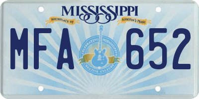 MS license plate MFA652