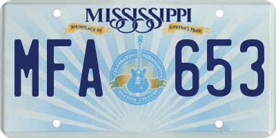 MS license plate MFA653