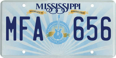 MS license plate MFA656
