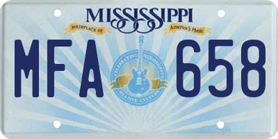 MS license plate MFA658