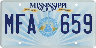 MS license plate MFA659