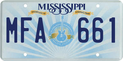 MS license plate MFA661