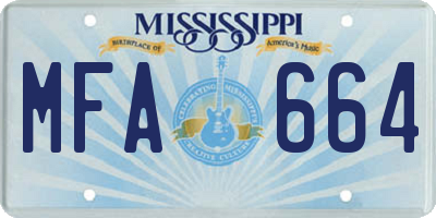 MS license plate MFA664