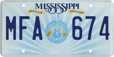 MS license plate MFA674