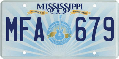 MS license plate MFA679