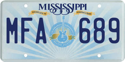 MS license plate MFA689