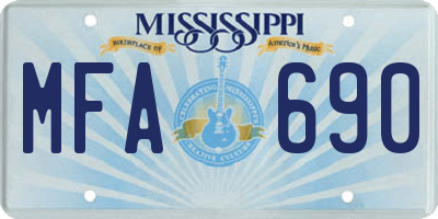 MS license plate MFA690