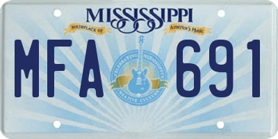 MS license plate MFA691