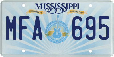 MS license plate MFA695